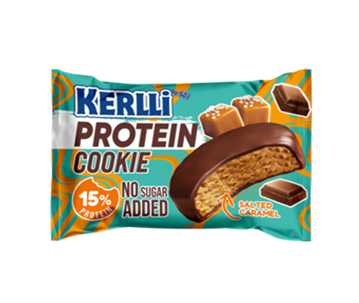 Печенье протеиновое глазированное KERLLI со вкусом карамели без сахара (45г)
